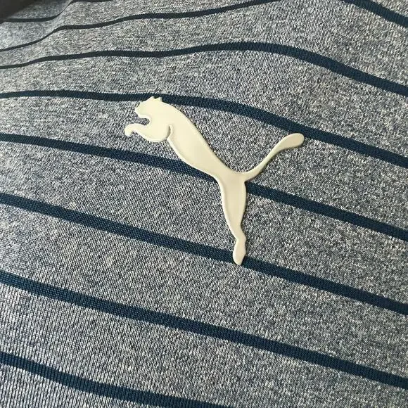 Puma Golf Polo Shirt XL Mens Blue Performance Striped Athleisure Sports Outdoor - Picture 4 of 7